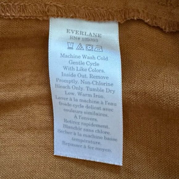 Everlane The Linen Shoestring Jumpsuit in Tawny Brown Size Medium - Picture 8 of 9